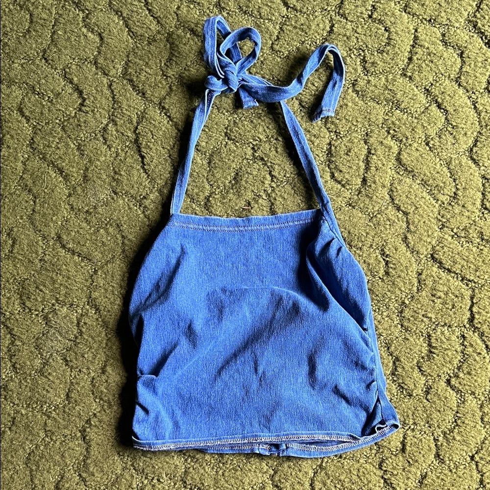 SHEIN Blue Denim Crop Top